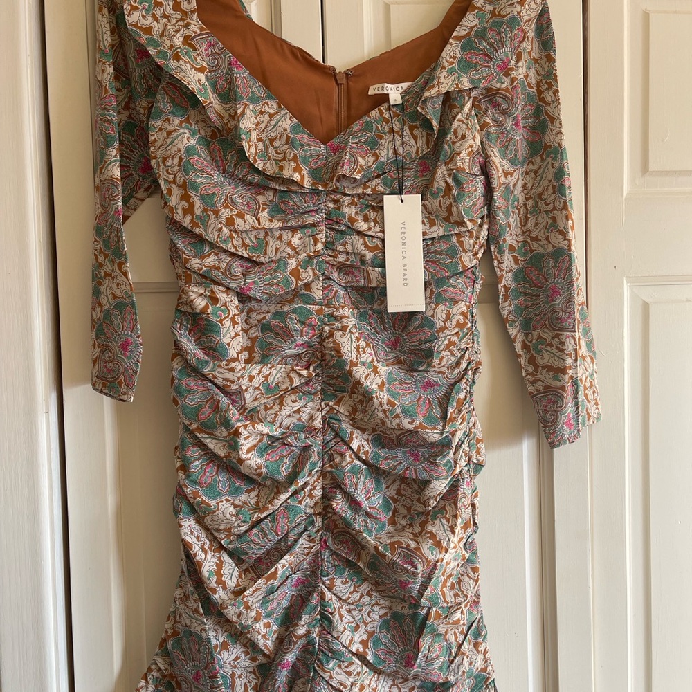 Veronica Beard Lozano Multicolor Long Sleeve Dress
